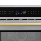 ZLINE Autograph Edition 30 in. 1.6 cu ft. Built-in Convection Microwave Oven in Fingerprint Resistant Stainless Steel with Polished Gold Accents (MWOZ-30-SS-G)