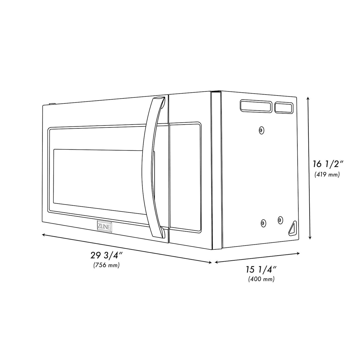 ZLINE 30 in. Kitchen Package Stainless Steel Gas Range and Over the Range Microwave with Modern Handle (2KP-SGROTR30)