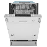 ZLINE 18 in. Compact Top Control Dishwasher with Black Stainless Steel Panel and Modern Style Handle, 52 dBa (DW-BS-H-18)