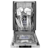 ZLINE 18 in. Compact Top Control Dishwasher with Black Stainless Steel Panel and Modern Style Handle, 52 dBa (DW-BS-H-18)