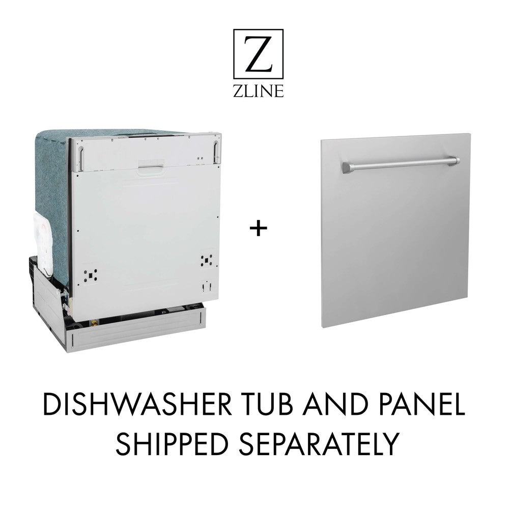 ZLINE 18 in. Compact Top Control Dishwasher with Stainless Steel Panel and Modern Style Handle, 52 dBa (DW-304-18)