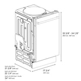 ZLINE 18 in. Compact Top Control Dishwasher with Stainless Steel Panel and Modern Style Handle, 52 dBa (DW-304-18)