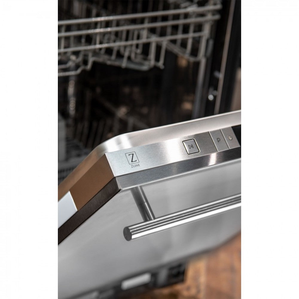 ZLINE 24 in. Top Control Dishwasher with Stainless Steel Panel and Modern Style Handle, 52dBa (DW-304-24)