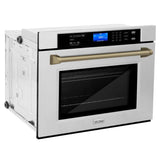 ZLINE 30 in. Autograph Edition Electric Single Wall Oven with Self Clean and True Convection in Stainless Steel and Champagne Bronze Accents (AWSZ-30-CB)