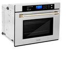 ZLINE 30 in. Autograph Edition Electric Single Wall Oven with Self Clean and True Convection in Stainless Steel and Polished Gold Accents (AWSZ-30-G)