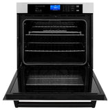 ZLINE 30 in. Autograph Edition Electric Single Wall Oven with Self Clean and True Convection in Stainless Steel and Matte Black Accents (AWSZ-30-MB)