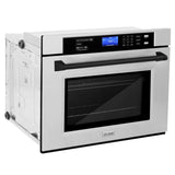 ZLINE 30 in. Autograph Edition Electric Single Wall Oven with Self Clean and True Convection in Stainless Steel and Matte Black Accents (AWSZ-30-MB)