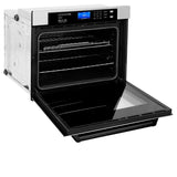 ZLINE 30 in. Autograph Edition Electric Single Wall Oven with Self Clean and True Convection in Stainless Steel and Matte Black Accents (AWSZ-30-MB)