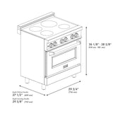 ZLINE 30 in. 4.0 cu. ft. Induction Range with a 4 Element Stove and Electric Oven in Black Stainless Steel (RAIND-BS-30)