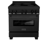 ZLINE 30 in. 4.0 cu. ft. Induction Range with a 4 Element Stove and Electric Oven in Black Stainless Steel (RAIND-BS-30)