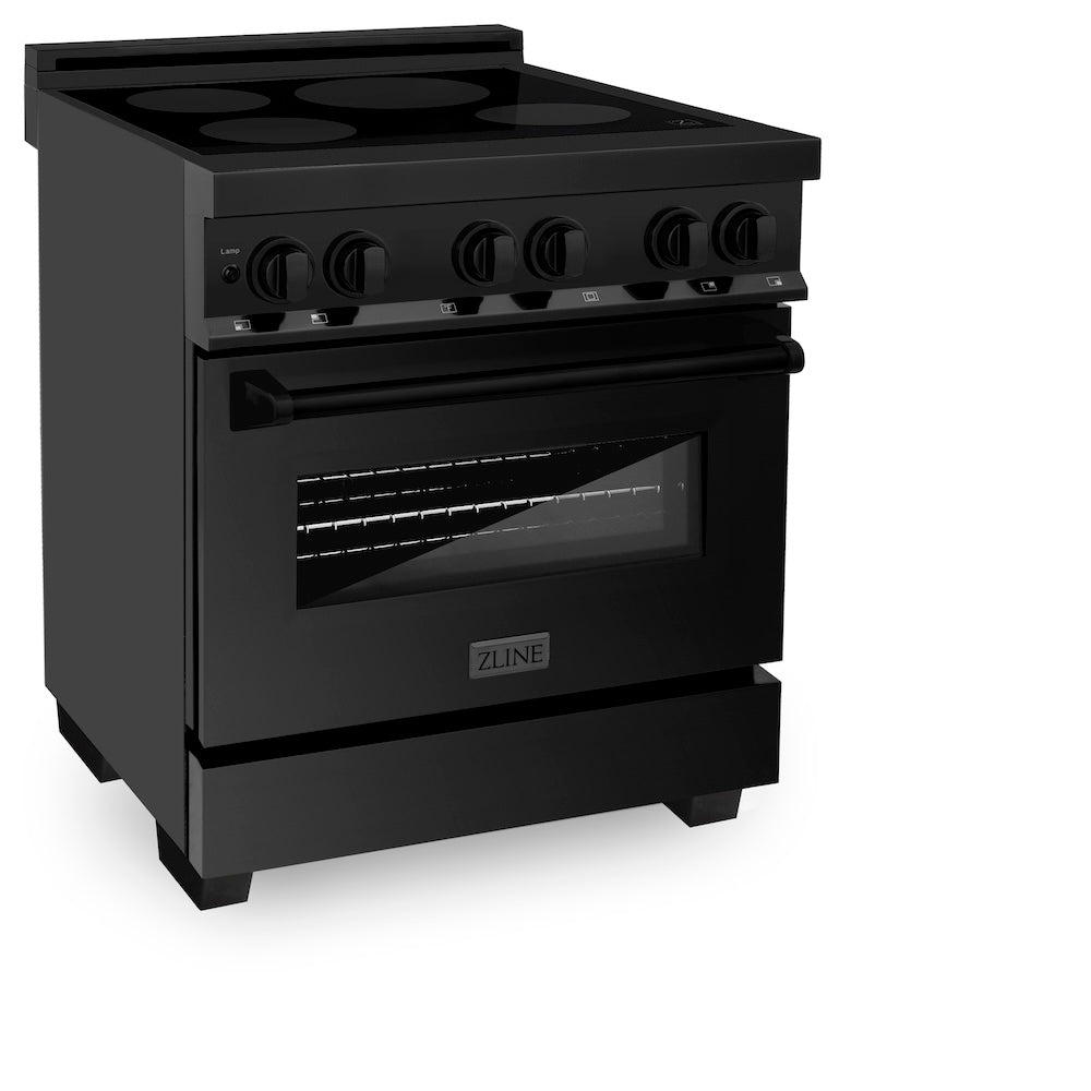 ZLINE 30 in. 4.0 cu. ft. Induction Range with a 4 Element Stove and Electric Oven in Black Stainless Steel (RAIND-BS-30)