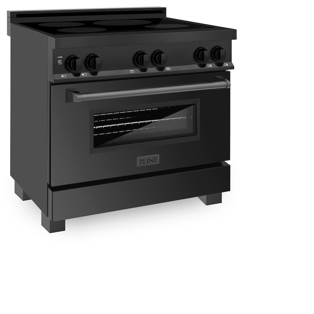 ZLINE 36 in. 4.6 cu. ft. Induction Range with a 4 Element Stove and Electric Oven in Black Stainless Steel (RAIND-BS-36)