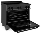 ZLINE 36 in. 4.6 cu. ft. Induction Range with a 4 Element Stove and Electric Oven in Black Stainless Steel (RAIND-BS-36)