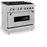 ZLINE 36 in. 4.6 cu. ft. Dual Fuel Range with Gas Stove and Electric Oven in in Fingerprint Resistant Stainless Steel (RAS-SN-36)