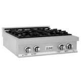 ZLINE 30 in. Porcelain Rangetop in DuraSnow® Stainless Steel with 4 Gas Burners (RTS-30)