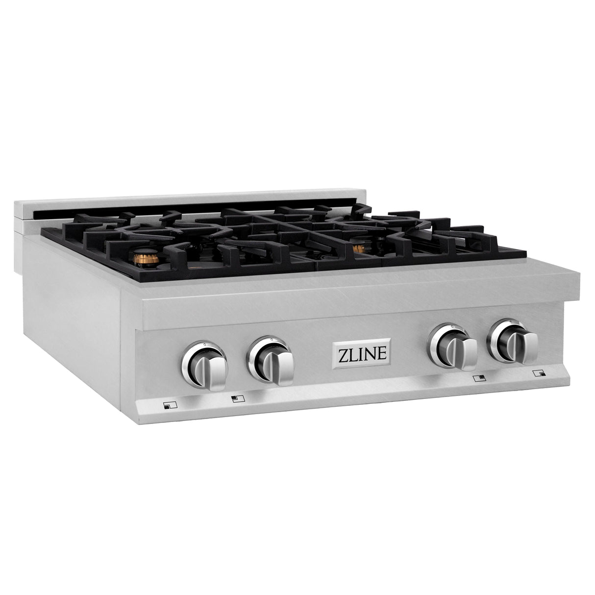 ZLINE 30 in. Porcelain Rangetop in DuraSnow Stainless Steel with 4 Gas Brass Burners (RTS-BR-30)