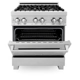 ZLINE 30 in. 4.0 cu. ft. Dual Fuel Range with Gas Stove and Electric Oven in Fingerprint Resistant Stainless Steel (RAS-SN-30)