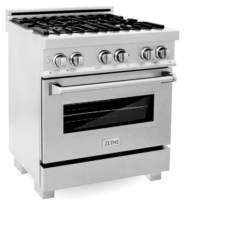 ZLINE 30 in. 4.0 cu. ft. Dual Fuel Range with Gas Stove and Electric Oven in Fingerprint Resistant Stainless Steel (RAS-SN-30)