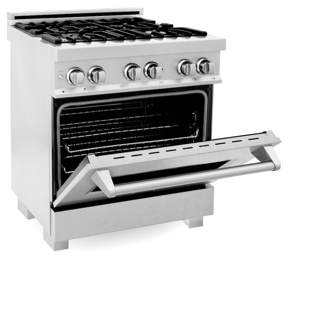 ZLINE 30 in. 4.0 cu. ft. Dual Fuel Range with Gas Stove and Electric Oven in Fingerprint Resistant Stainless Steel (RAS-SN-30)