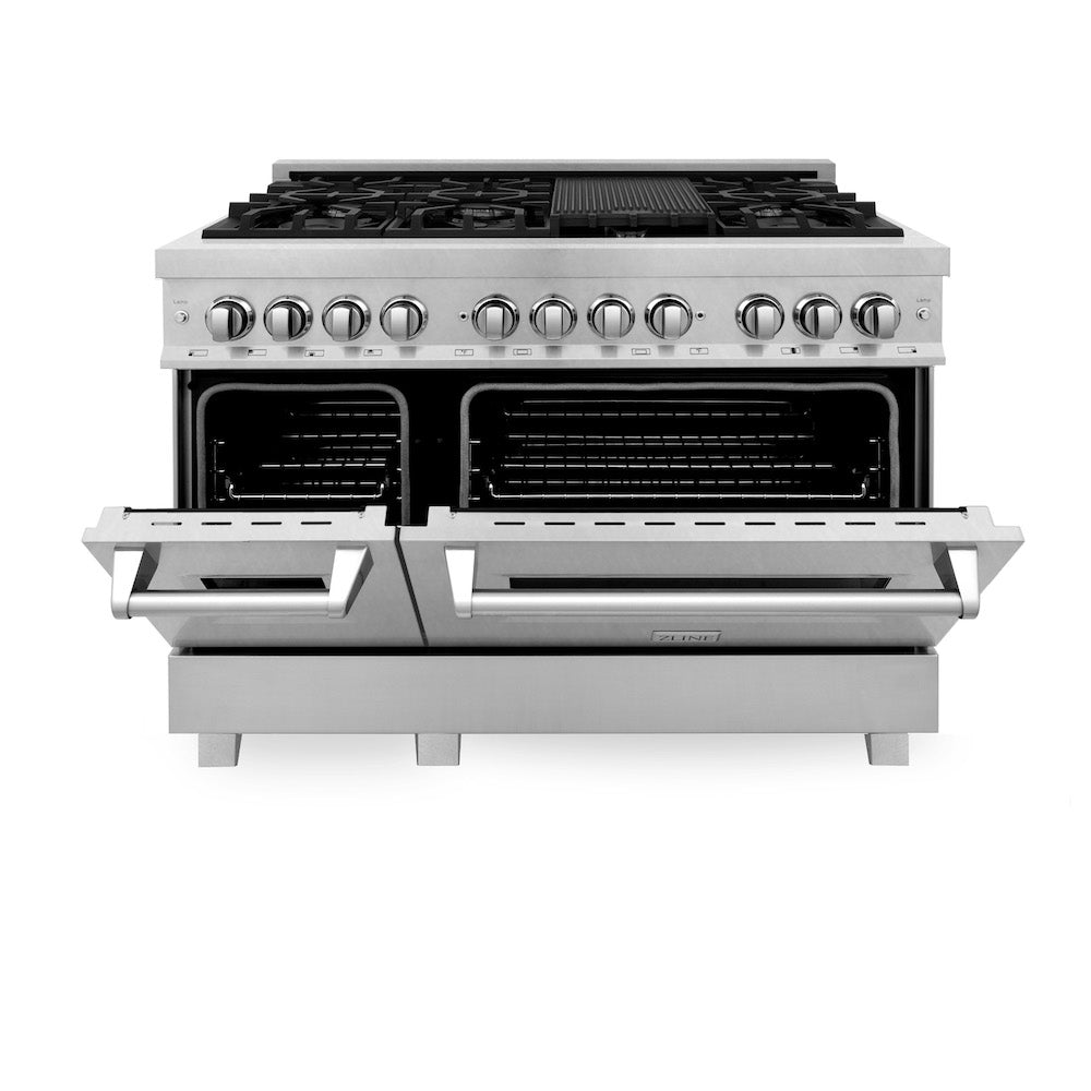 ZLINE 48 in. 6.0 cu. ft. Dual Fuel Range with Gas Stove and Electric Oven in Fingerprint Resistant Stainless Steel (RAS-SN-48)