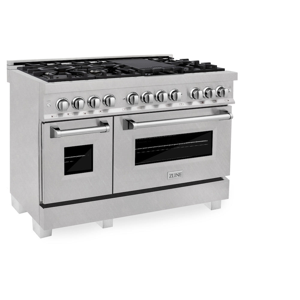 ZLINE 48 in. 6.0 cu. ft. Dual Fuel Range with Gas Stove and Electric Oven in Fingerprint Resistant Stainless Steel (RAS-SN-48)