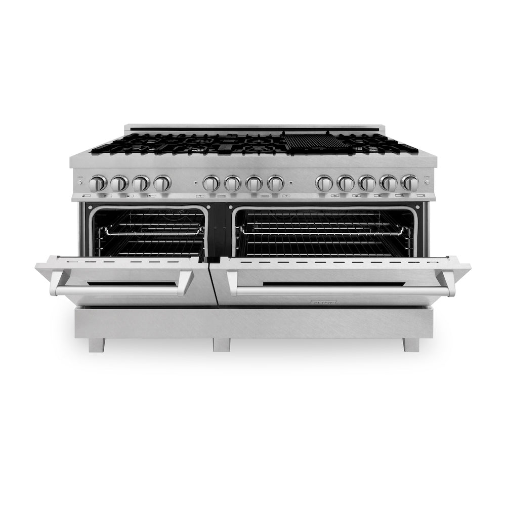 ZLINE 60 in. 7.4 cu. ft. Dual Fuel Range with Gas Stove and Electric Oven in Fingerprint Resistant Stainless Steel (RAS-SN-60)