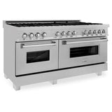 ZLINE 60 in. 7.4 cu. ft. Dual Fuel Range with Gas Stove and Electric Oven in Fingerprint Resistant Stainless Steel (RAS-SN-60)