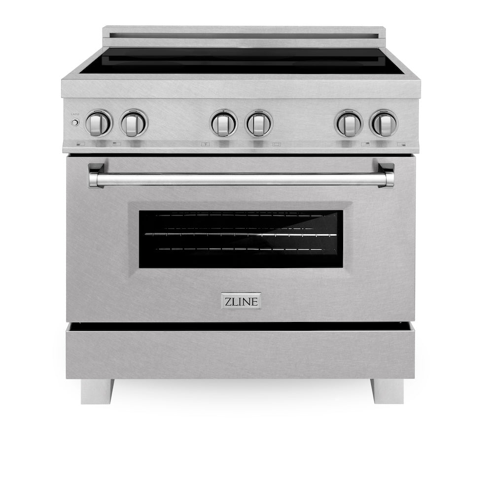 ZLINE 36 in. 4.6 cu. ft. Induction Range with a 4 Element Stove and Electric Oven in Fingerprint Resistant Stainless Steel (RAINDS-SN-36)