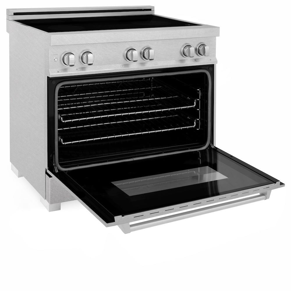 ZLINE 36 in. 4.6 cu. ft. Induction Range with a 4 Element Stove and Electric Oven in Fingerprint Resistant Stainless Steel (RAINDS-SN-36)