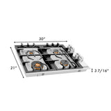 ZLINE 30 in. Gas Cooktop with 4 Gas Brass Burners (RC-BR-30)