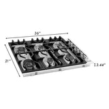 ZLINE 36 in. Gas Cooktop with 6 Gas Burners (RC36)