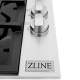 ZLINE 30 in. Gas Cooktop with 4 Gas Brass Burners and Black Porcelain Top (RC-BR-30-PBT)