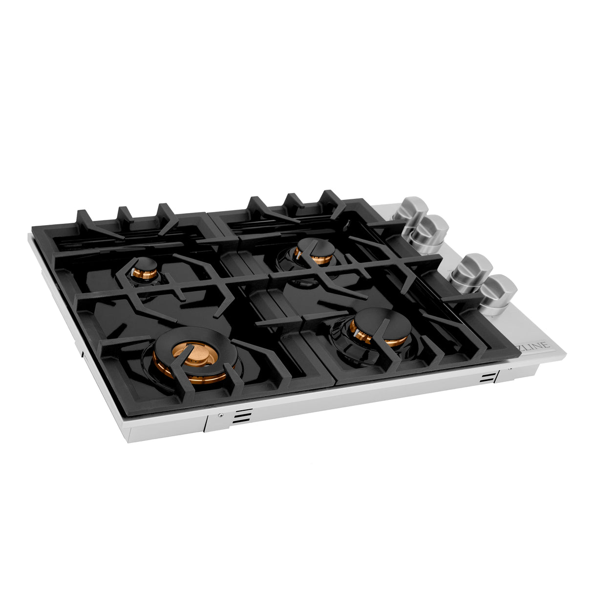 ZLINE 30 in. Gas Cooktop with 4 Gas Brass Burners and Black Porcelain Top (RC-BR-30-PBT)