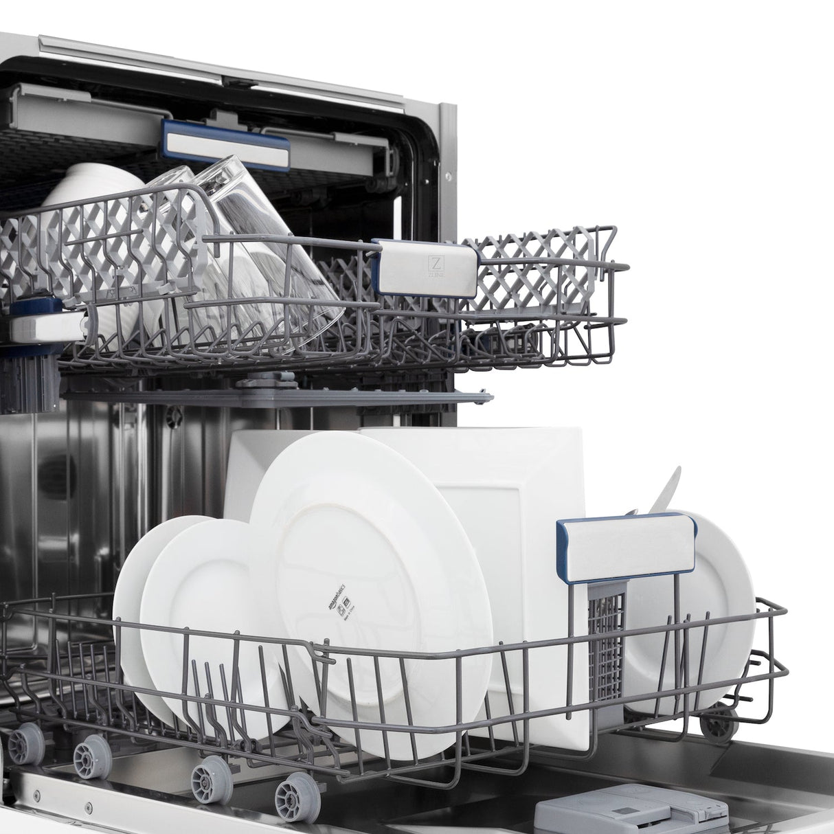 ZLINE 24 in. Tallac Series 3rd Rack Dishwasher in Custom Panel Ready with Stainless Steel Tub, 51dBa (DWV-24)