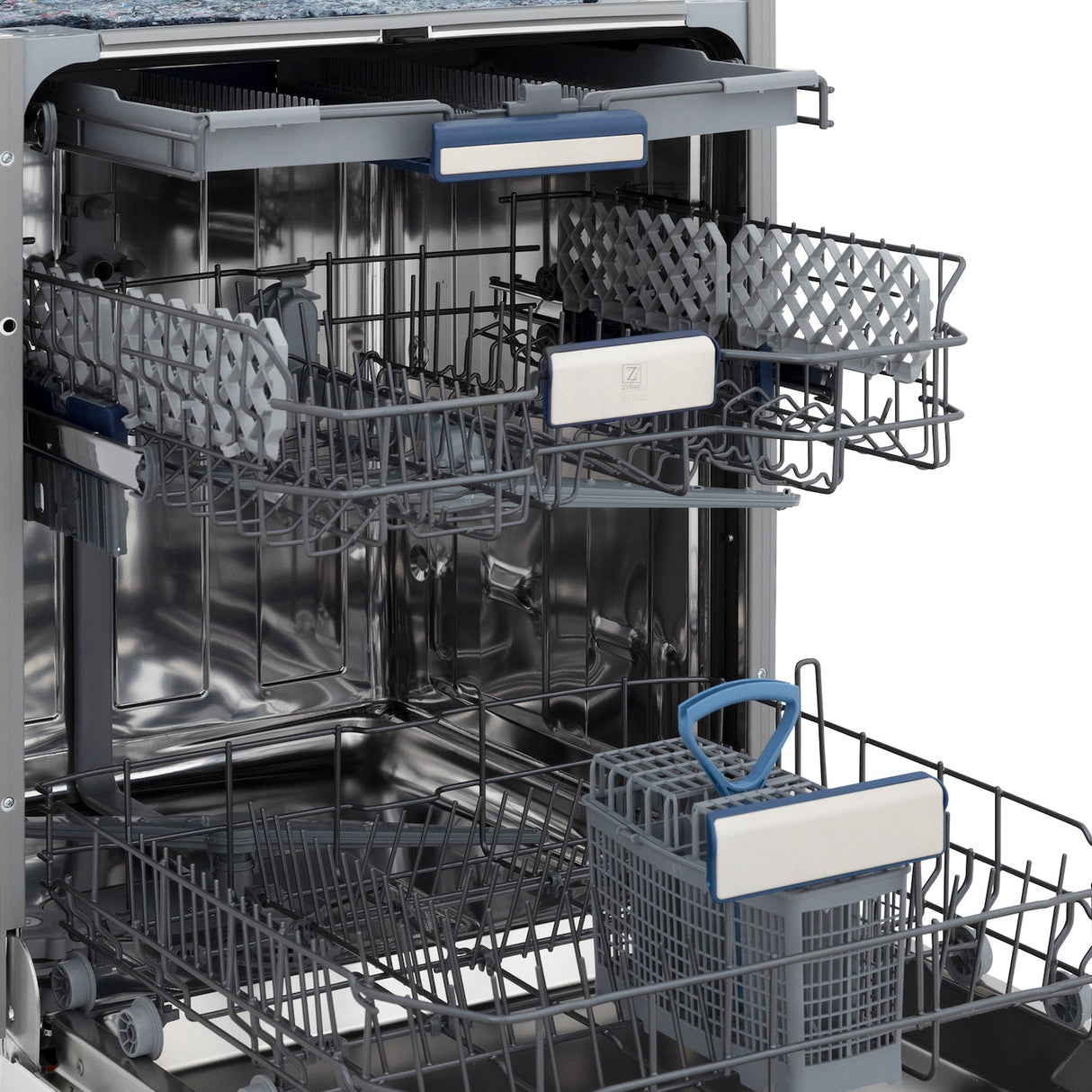 ZLINE 24 in. Tallac Series 3rd Rack Dishwasher in Custom Panel Ready with Stainless Steel Tub, 51dBa (DWV-24)