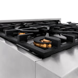 ZLINE 30 in. 4.0 cu. ft. Dual Fuel Range with Gas Stove and Electric Oven in Stainless Steel and Brass Burners (RA-BR-30)