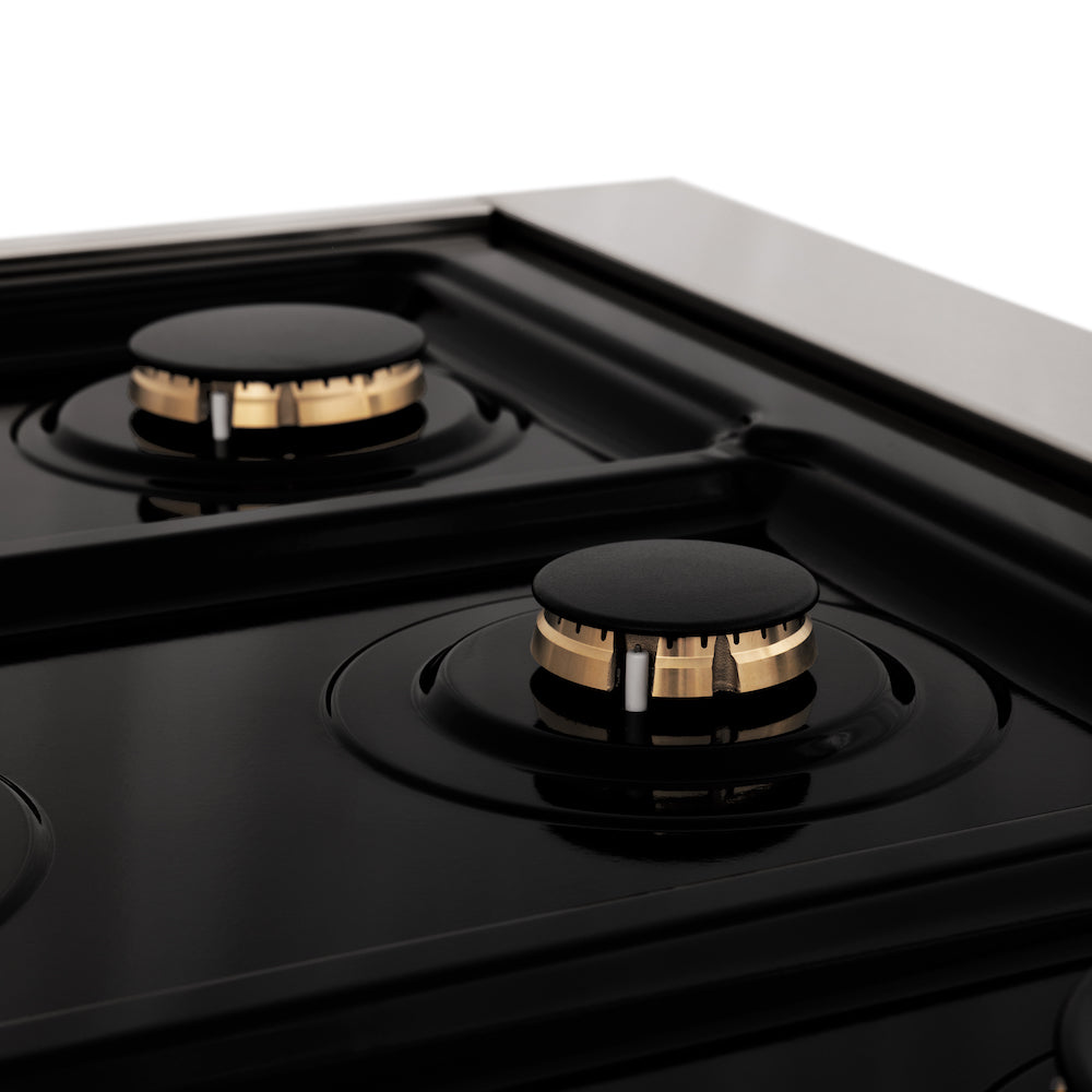 ZLINE 36 in. Dual Fuel Range with Gas Stove and Electric Oven in Stainless Steel with Brass Burners (RA-BR-36)