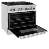 ZLINE 36 in. Dual Fuel Range with Gas Stove and Electric Oven in Stainless Steel with Brass Burners (RA-BR-36)