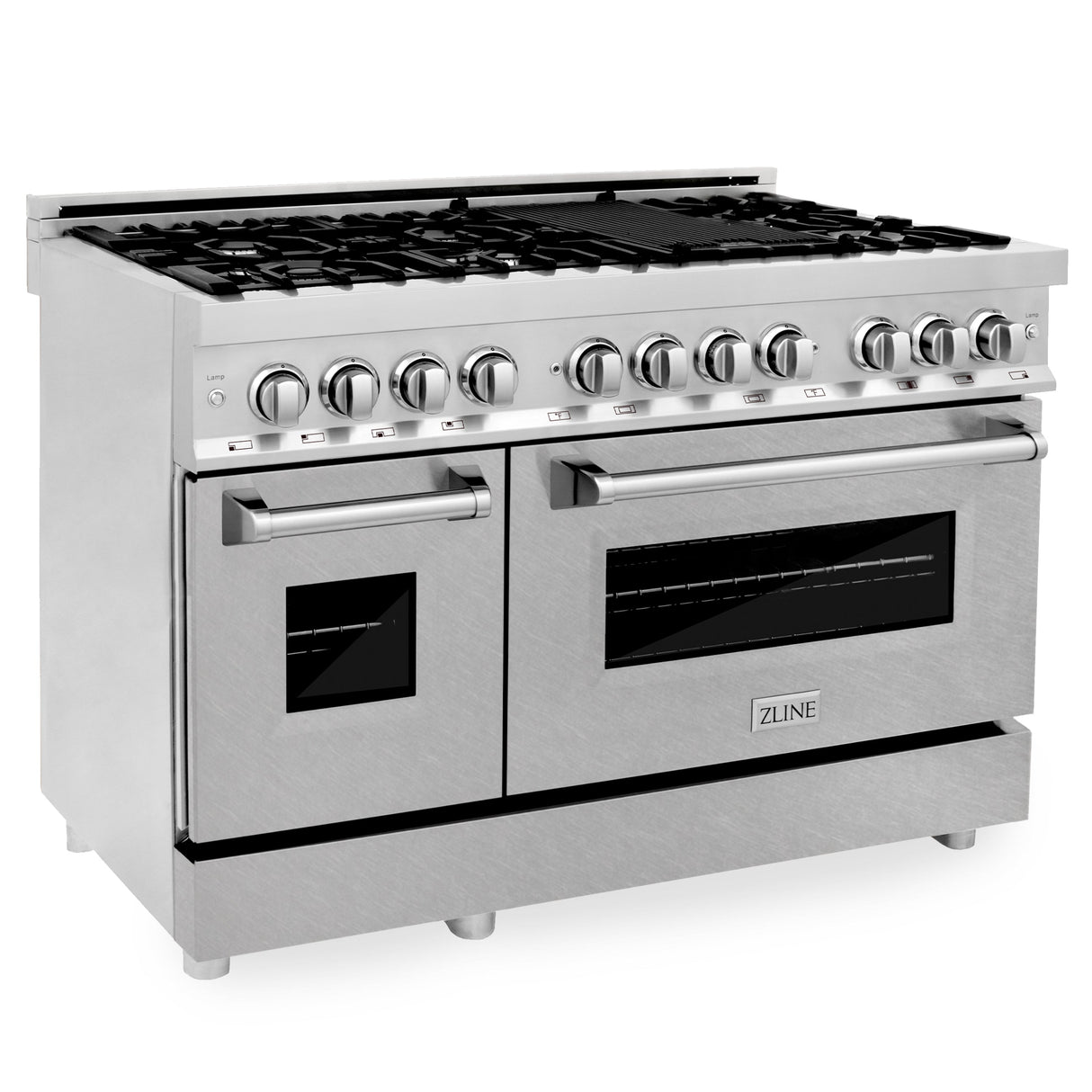 ZLINE 48 in. Kitchen Package with Stainless Steel Dual Fuel Range with DuraSnow Door and Convertible Vent Range Hood (2KP-RASNRH48)