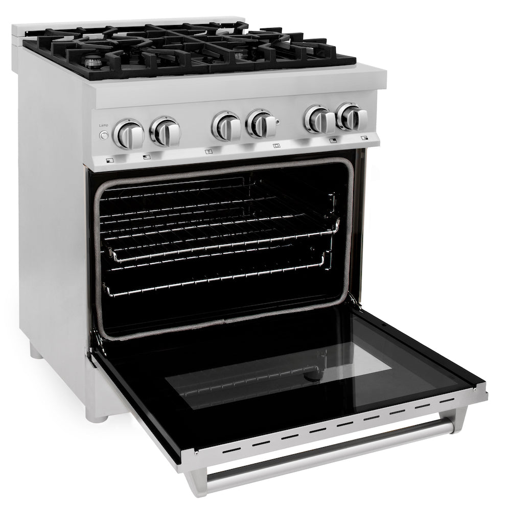 ZLINE 30 in. 4.0 cu. ft. Dual Fuel Range with Gas Stove and Electric Oven in Stainless Steel (RA30)