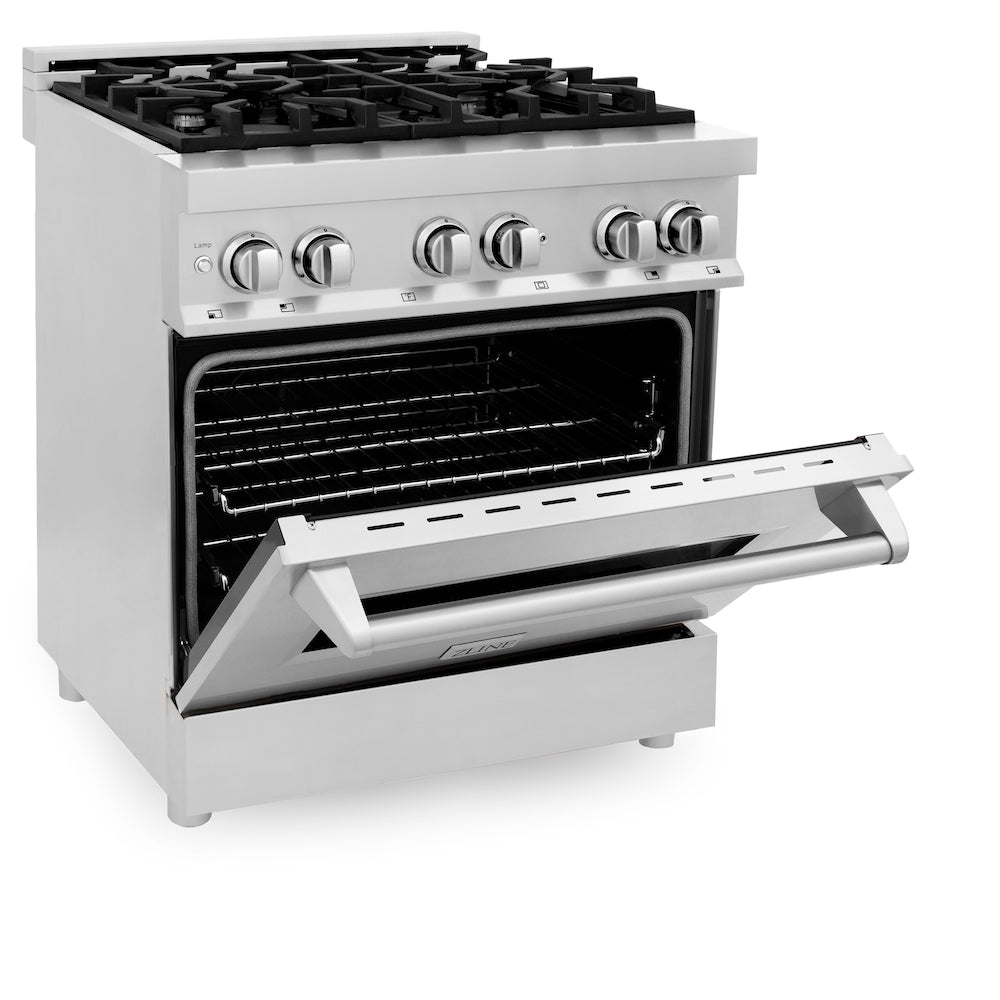 ZLINE 30 in. 4.0 cu. ft. Dual Fuel Range with Gas Stove and Electric Oven in Stainless Steel (RA30)