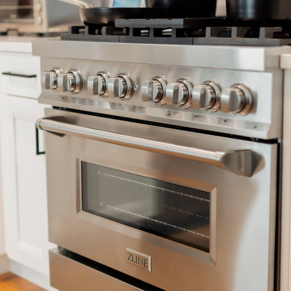 ZLINE 36 in. Dual Fuel Range with Gas Stove and Electric Oven in Stainless Steel (RA36)