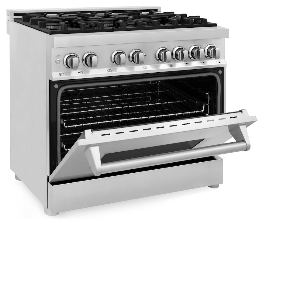 ZLINE 36 in. Dual Fuel Range with Gas Stove and Electric Oven in Stainless Steel (RA36)