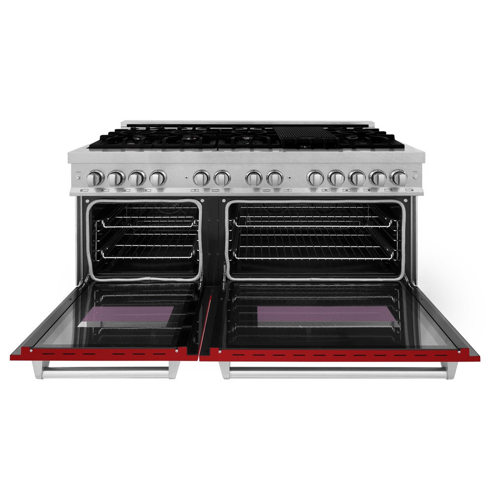 ZLINE 60 in. 7.4 cu. ft. Dual Fuel Range with Gas Stove and Electric Oven in Fingerprint Resistant Stainless Steel (RAS-SN-60)