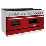 ZLINE 60 in. 7.4 cu. ft. Dual Fuel Range with Gas Stove and Electric Oven in Fingerprint Resistant Stainless Steel (RAS-SN-60)