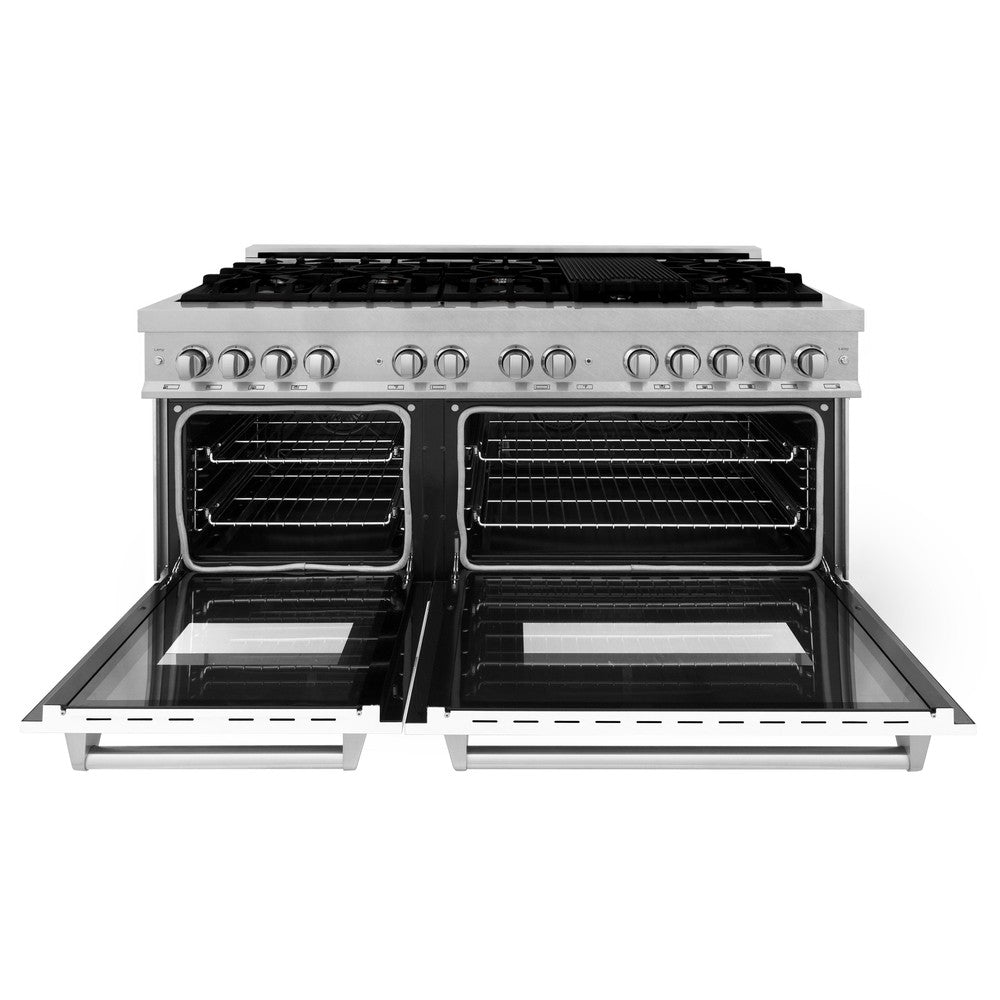 ZLINE 60 in. 7.4 cu. ft. Dual Fuel Range with Gas Stove and Electric Oven in Fingerprint Resistant Stainless Steel (RAS-SN-60)