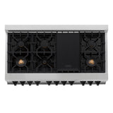 ZLINE 48 in. Autograph Edition Kitchen Package with Stainless Steel Dual Fuel Range, Range Hood and Dishwasher with Matte Black Accents (3AKP-RARHDWM48-MB)