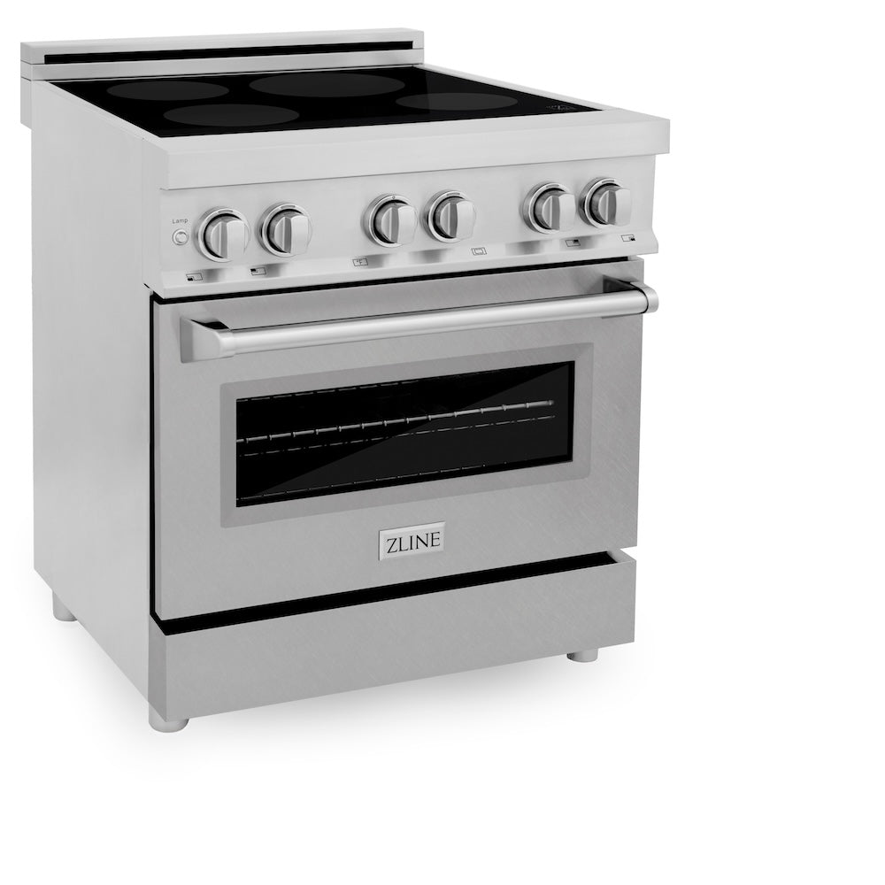 ZLINE 30 in. 4.0 cu. ft. Induction Range with a 4 Element Stove and Electric Oven in Fingerprint Resistant Stainless Steel (RAINDS-SN-30)