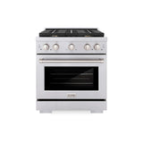 ZLINE 30 in. 4.2 cu. ft. Gas Range with Convection Gas Oven in Stainless Steel with 4 Brass Burners (SGR-BR-30)