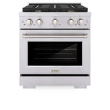 ZLINE 30 in. 4.2 cu. ft. Gas Range with Convection Gas Oven in Stainless Steel with 4 Brass Burners (SGR-BR-30)